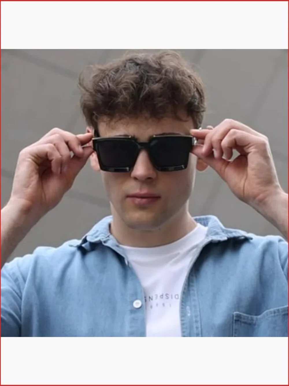 Retro Rectangular Chunky Gradient Lens Sunglasses UV400 Non-Polarized